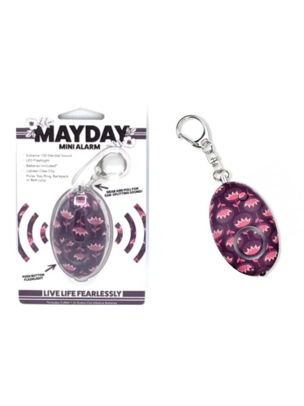 Mayday Mini Alarm Flashlight Keychain